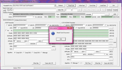 LTE WCDMA ICCID SIM USIM 4G secure card reader writer programmer with 5pcs blank programable card +SIM personalize tools