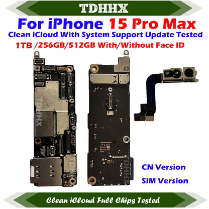 Motherboard Support iOS Update For iPhone 15 Pro Max / 15Pro Clean iCloud Logic Board Full Chips Working China Version Dual Sim