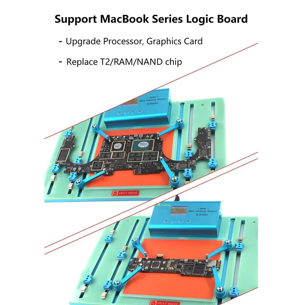 SoFix S-BGN2 Mini BGA Heating Station For Laptop Macbook Pro Motherboard Heating Soldering T2 Chip Glue Removal Fix Repair Tool