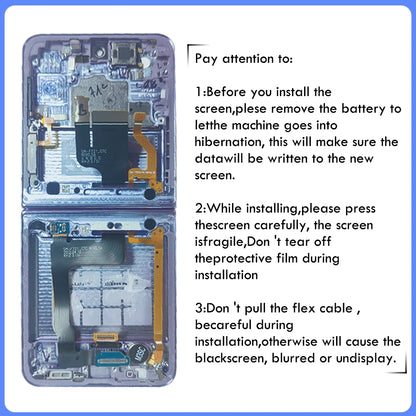 6.7" LCD For Samsung Z Flip 4 LCD Display Touch Screen With Frame For Samsung Z Flip4 SM-F721B F721N Replacement