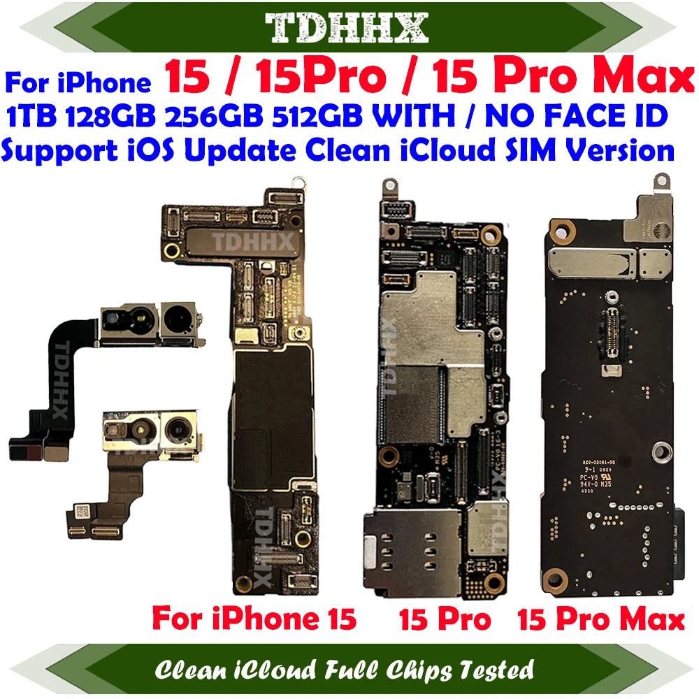 Motherboard Support iOS Update For iPhone 15 Pro Max / 15Pro Clean iCloud Logic Board Full Chips Working China Version Dual Sim