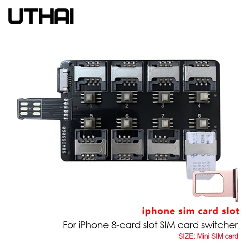 Card Slot SIM Card Adapter Card Reader (For iPhone 5/6/7/8/X/XS) Mini IM Nano Sim Card Multi-Card Reader Large Capacity