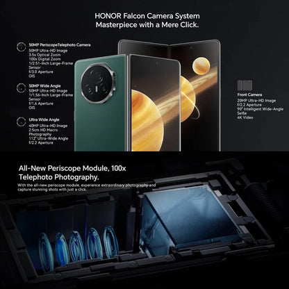 Global Version Honor Magic V3 5G Foldable LTPO OLED 120Hz Display 7.92" 50MP Rear Cameras Snapdragon 8 Gen 3 5150mAh 66W NFC