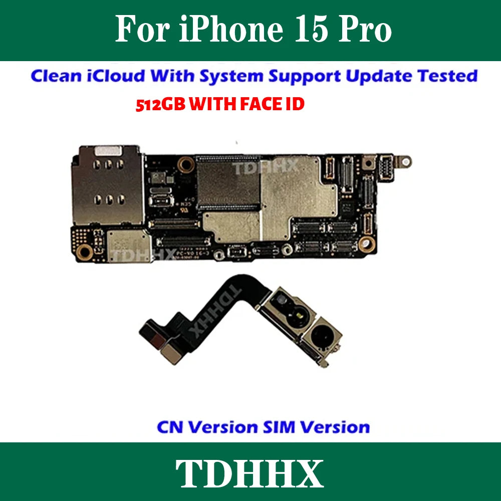 Clean iCloud Logic Board For iPhone 15 Pro Motherboard Dual SIM CN Version Mainboard Full Chips Support IOS Update