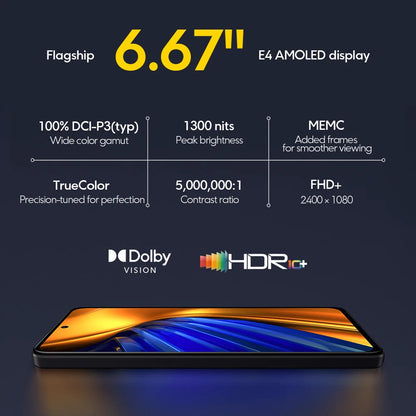 New POCO F4 5G Global Version 6GB 128GB/8GB 256GB Snapdragon 870 Octa Core 67W Charging 120Hz 64MP Triple Camera NFC