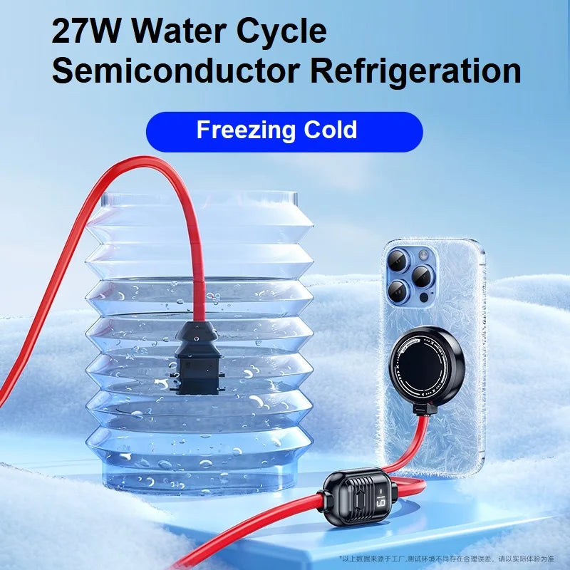 FS08 Dual-System AI Temperature Control 30W Magnetic Phone Cooler with Semiconductor Refrigeration & Liquid Cooling