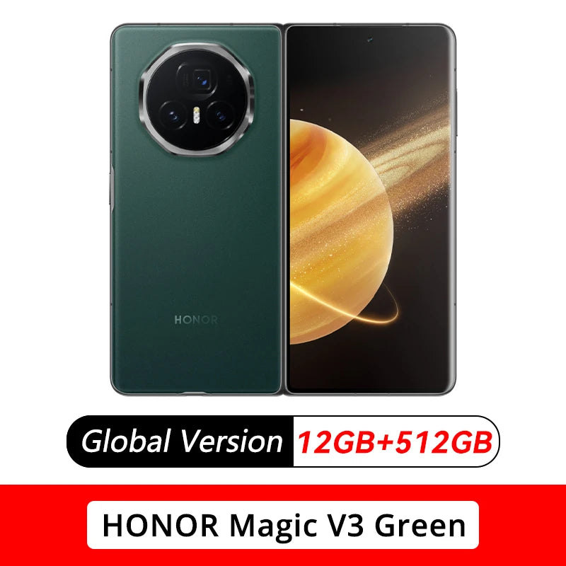 Global Version Honor Magic V3 5G Foldable LTPO OLED 120Hz Display 7.92" 50MP Rear Cameras Snapdragon 8 Gen 3 5150mAh 66W NFC