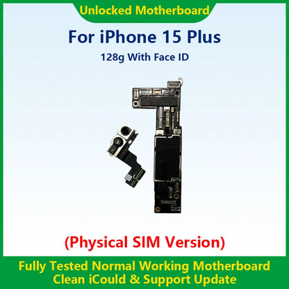 Fully Tested Authentic Mainboard For iPhone 15 Pro Max Motherboard With Face ID Unlocked And Cleaned iCloud Pysics SIM Version