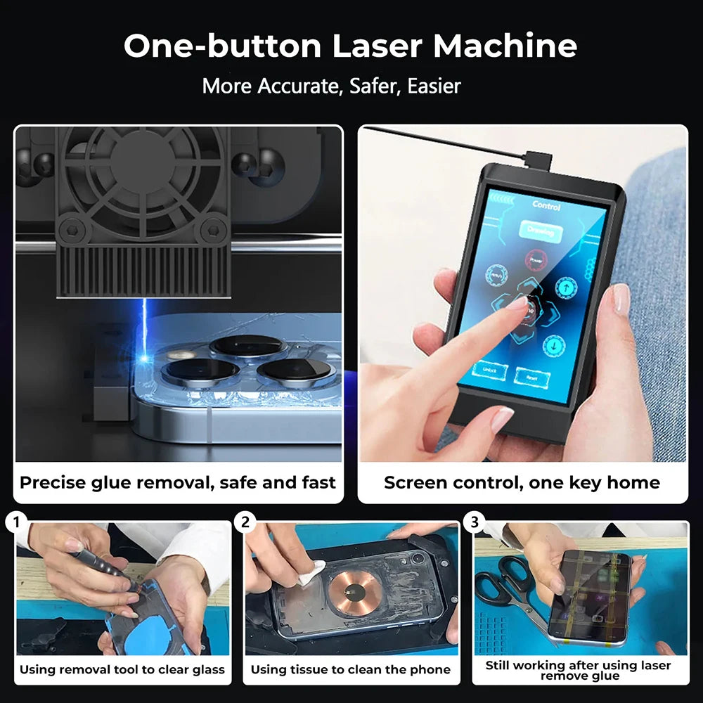 Srwor V2 Phone Back Glass Laser for iPhone 8-15PM Auto Focus Laser Glue Removal Seperator With Air Purifier Cell Phone Repair